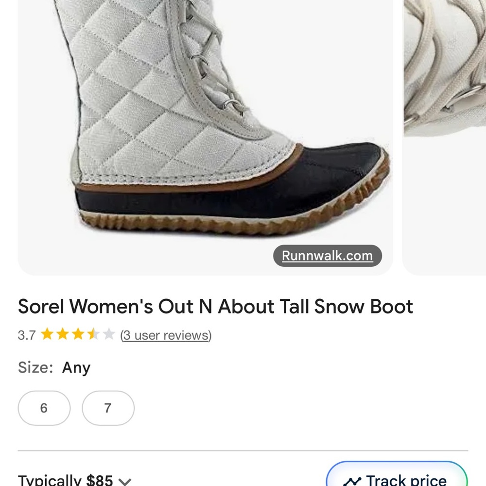 Sorel Women's Out N About Tall Snow Boot - white size 9.5